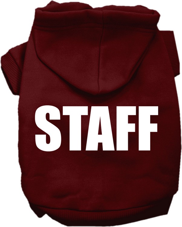 Staff Costume Screen Print Dog Hoodie Maroon Size XS